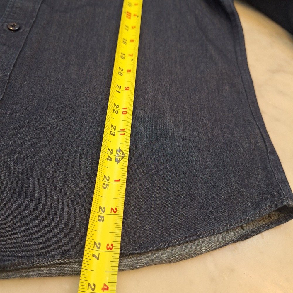 UNTUCKit Button Up Shirt Mens Med Blue Cinzano WF Wrinkle Free Regular Fit Denim - Picture 5 of 7